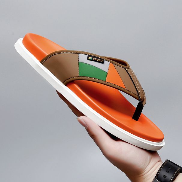 European Men's Flip-flops, Trendy Summer 2024 New Beach Shoes, Casual Versatile Soft-soled Sandals For Men_vogvips.com