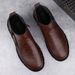 Men's Leather Boots Fleece High Top Leather Shoes Men's Locomotive Middle Help Tooling Short Boots_vogvips.com