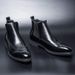 European Warm Series Autumn Winter Glossy Black 10 Hairstylist Leather Men's Height Increasing 8 High Top Business Casual Shoes_vogvips.com