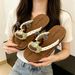 Cute Cartoon Polka Dot Women's Flip-Flops For Outdoor Wear, 2026 Summer New Style, Flat Beach Versatile Sandals_vogvips.com