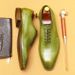 Green leather shoes for men niche whole leather Oxford shoes business formal wear Men's shoes_vogvips.com