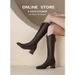 2025 Elastic Square Toe Chunky Heel V-Cut Lon For Women With Back Zipper Over-the-Knee Hih Boots Warm Heiht_vogvips.com