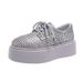 European And American Style Shiny Thick-Soled Loafers For Women 2024 Spring New Full Rhinestone Casual Non-Slip_vogvips.com