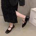 Small And Tall Mary Jane Single Women 2025 New Spring Shallow Mouth Fairy Evening Bean Shoes_vogvips.com
