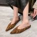 Inner Pointed Leopard Print Single Shoes Women's Shoes Spring Retro Soft Sole Suede Leopard Print Commuter Shoes Women_vogvips.com