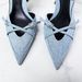 ZA2024 Spring Summer New Denim Shallow Mouth Lace-up Hollow Toe Sexy Stiletto Fashion Sandals Mules_vogvips.com