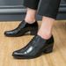 Large Pointed High Heels Men's British Style Hairstylist, Glossy Leather Shoes, Casual Business Dress Shoes_vogvips.com