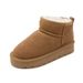 Women's Winter Sheepskin Snow Boots With Anti-Slip Rubber Sole & Cozy Fleece Lining – Low-Cut Round Toe Casual Boots_vogvips.com
