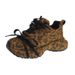 Women's Rhinestone Platform Sneakers Chunky Dad Shoes Fashion Star Studded Lace Up Casual Shoes With Animal Print & Comfortable Wedge Sole_vogvips.com