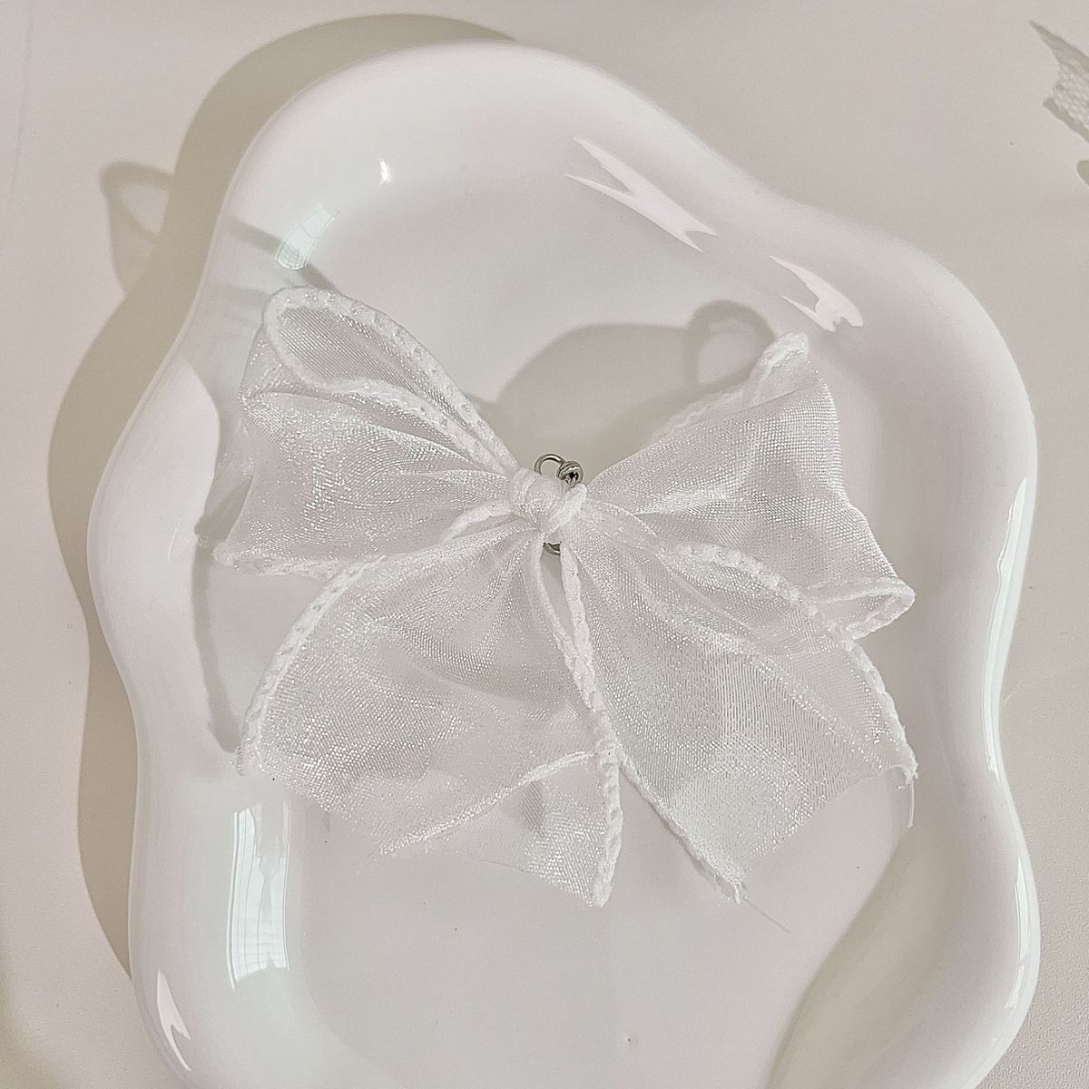 Shoelaces Ribbon Transparent Shoelaces Lace Ballet Style Korean Version Pearl Buckle Off White Shoe Rope_vogvips.com