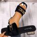 Women's Chunky Heel Slippers Square Toe Chain Low Heeled Shoes plus Size New Summer Style_vogvips.com