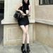 Sheepskin Version ~ 2024 RV Rhinestone Square Buckle British Style Short Martin Boots Women's Chelsea Boots Women's Flat Boots_vogvips.com