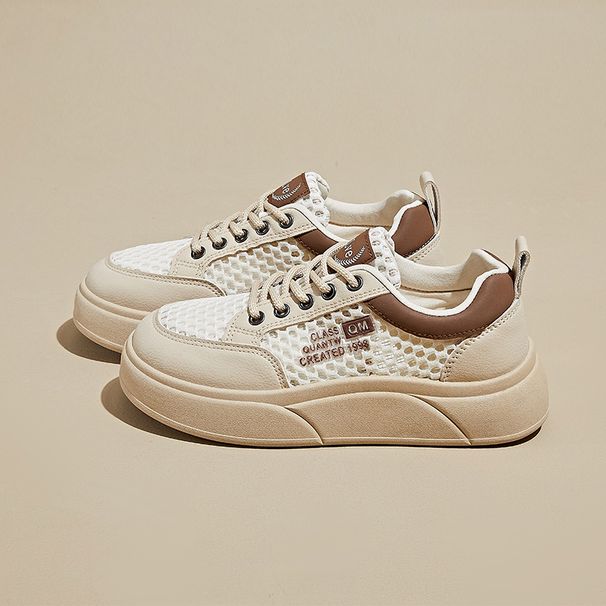 Mesh White Shoes Female Students Breathable Heightening Shoes Board Shoes Casual Shoes_vogvips.com