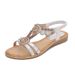 2025 Spring New Bohemian Round Toe Flat For Women With Rhinestones Cross-Border Plus Size Women's Sandals_vogvips.com