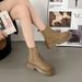 British Style Female Vintage Overalls Ankle Platform Martin Boots_vogvips.com