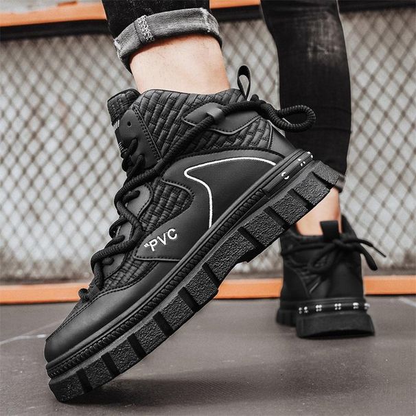 New Men's Casual Shoes,Men's Black Ankle Boots_vogvips.com