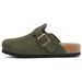 Shevalues Men's Suede Soft Leather Mules New Summer Men Cork Sandals Comfort Slip On Unisex Clogs With Arch Support_vogvips.com