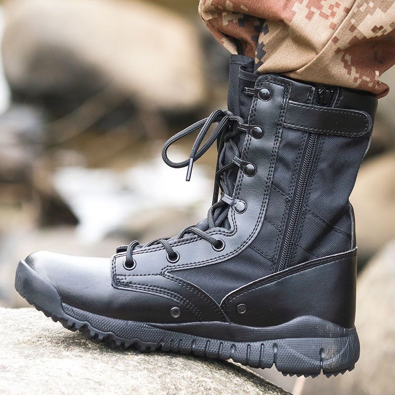 Combat Boots Velcro Side Pull Wear Cable Down Climbing Tactical Boots Combat Boots_vogvips.com