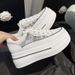 Women's Sneakers With 8CM Hidden Heel, Platform Thick Sole, 2026 Spring Genuine Leather Versatile Breathable Mesh White_vogvips.com