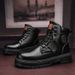 European Warm Series Men's Chunky Martin Autumn Winter High Top Work Boots British Style Height Increasing Shoes_vogvips.com