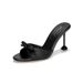 MM Series Bow-Tie Without Top Quality Rhinestones, 5A Slip-On Sandals, Round-Toe Open-Toe High-Heeled Sandals With Open Back_vogvips.com