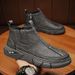 European Warm Series Martin 2025 Winter Fleece-Lined Mid-Cut British Style Short Men's High-Top Leather Shoes Boots_vogvips.com