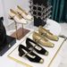 5288-7 Temperament Mary Jane Shoes, Thick Middle Heel, Light Mouth, Color Blocked Splicing, Square Metal Chain, Straight_vogvips.com