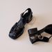 Lan Cabinet Edition ~ French Style Woven Roman For Women, Black Thick Heel, Soft Leather, Hollow Breathable Summer_vogvips.com