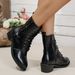 Mid Heel Slim Boots For Women Chunky Heel Winter Side Zipper Plus Size Riding Boots_vogvips.com