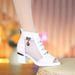 Sandals Women's Soft Leather Medium Heel Mesh Short Boots Fashionable Breathable Cool Boots Thick Heel Hollow Fish Mouth Shoes_vogvips.com
