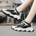 New Height Increasing Dad Women's Soft Sports Shoes, Mesh Breathable Thick Soled Travel White Shoes C63_vogvips.com