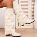 Plus Size Pointed Toe High Heel Over The Knee Boots For Women, Chunky Heel & Folded Design, Winter & Autumn Fashion Boots, Size 36-43_vogvips.com