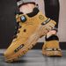 European Warm Series Men's Fashion Rotating Button No-Tie Slip-On Work Yellow Autumn Winter Outdoor Sports High-Top Martin Boots_vogvips.com