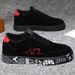 Breathable Mid-Top Sneakers , Heart Music Graphic Design, Casual Streetwear Shoes For Couples, Valentine's Day &_vogvips.com