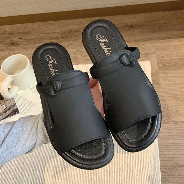 Elegant Minimalist Women's Summer Slides - Comfortable Thick Sole Non-Slip Outdoor Beach Sandals For Daily Wear_vogvips.com