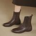 Soft Leather Low&Short Boots, Sports Soled Soft Soled Elastic Socks Women's Boots, Autumn And Winter 2025 New, Flat Bottomed Small Leather Boots_vogvips.com