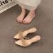 Fairy Wind Diamond Thin Strap Pointed Toe Open Toe Wedge Heel Sandals Women's Skirt French Beautiful Open Toe Flip Flops_vogvips.com