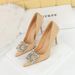 K Wind Spring And Autumn Banquet Women S Super High Heels Shallow Notched Satin Rhinestone Button Single Shoes_vogvips.com