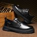 Live Stream Of Shoes: 2024 Autumn New Low-top British-style Antique Bronze Martin Men's Casual Leather Shoes, Vintage_vogvips.com