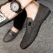 Euro Step High-end Slip-on Fashion Leather Formal Men's Loafers Korean Style Casual Shoes_vogvips.com