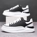 Men's Trendy Sports Casual Sneakers 2025 Spring New Style Height Increasing Thick Soled Soft White Shoes for Students Couples_vogvips.com