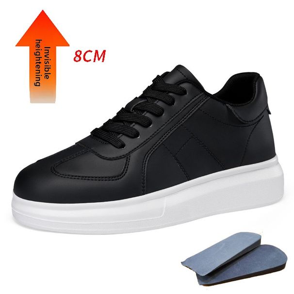Invisible Inner Heightening Men's Shoes Thick-soled Heightening Shoes Men's Casual Little White Shoes Sports Shoes Board Shoes Round Head_vogvips.com