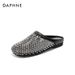 Women's Shoes Rhinestones Slippers Rhinestone Breathable Mesh Hollowed Out Half Slippers Casual Flat Shoes_vogvips.com
