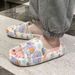 Women's Summer Slippers Home Use, Korean Style, Trendy Ins, Thick Sole, Comfortable, Casual, Non-Slip, Bathing, Outdoor_vogvips.com