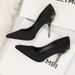Women's Pointed Single Wedding Shoes Red Bridal Stilettos Metal Hollow-Out Suede Dress Footwear_vogvips.com