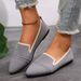 Flats Summer New Korean Style Comfortable Knit Flat Shoes Women's Shallow Large Size Loafers_vogvips.com