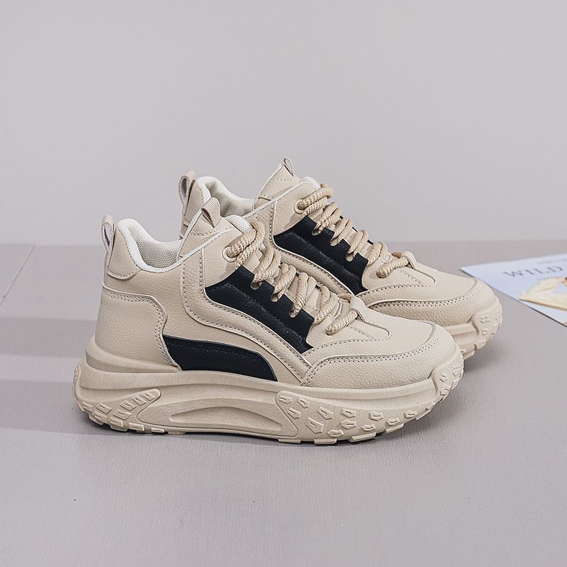 Ins Korean Version New High Top Dad For Women Autumn Student Sports Running Casual Shoes Height Increasing Q030_vogvips.com