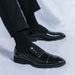 2025 Fall/Winter New Pointed Round-Toe Button-Combination Color Men's Suit Suede Slip-On Leather Shoes_vogvips.com