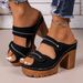 Cross-border Summer New Hollow Thick Heel Thick Sole Women's Metal Buckle Retro Style Daily Street Niche Design Women's Sandals_vogvips.com