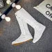 Women's Knee High Canvas Lace Up Side Zipper Long Sneakers Gothic Punk Style Casual Combat Boots_vogvips.com